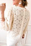 NEW Oatmeal Flower Jacquard Button-Back Top!