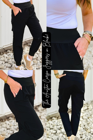 The Austin Cargo Joggers in Black!