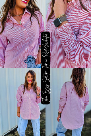 The Izzy Stripe Top in Red/White!