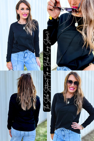 The Sleek Statement Top in Black (Long Sleeve)!