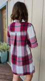 NEW 'Falling for You’ Plaid Dress/Top in Burgundy!