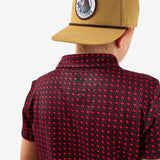 Youth Performance Polo - Texas - Black & Red