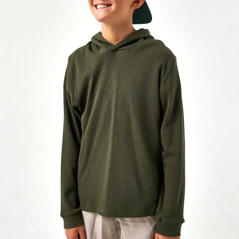Youth Thermal Hoodie - Mallard Green