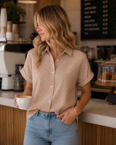 The Polka Dot Cutie in Latte! (In stock!)