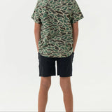 Youth Athletic Short - Heather Black - Retro Duck Camo Liner