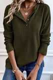 NEW Ribbed Henley Top in Moss!