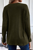 NEW Ribbed Henley Top in Moss!