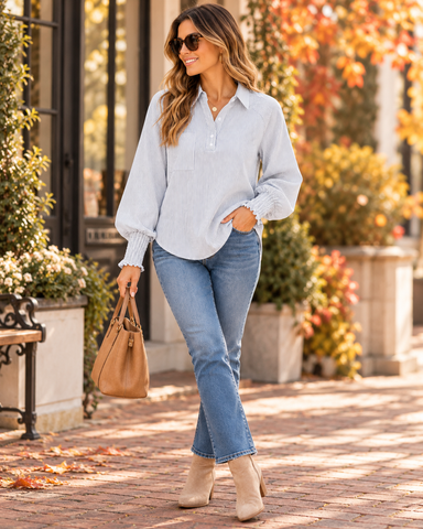 Easy Does It Pinstripe Top! (In stock!)
