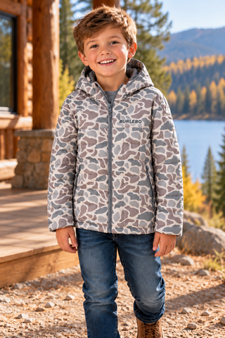 Youth Puffer Jacket - Classic Deer Camo