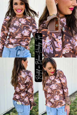 ‘Rooted in Bloom’ Henley Top!