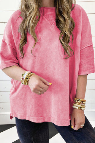 NEW Mineral Wash Relaxed Top in Pink!