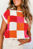 NEW Oaklyn Check Top in Pink+Red+Orange!