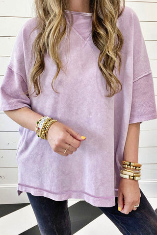 NEW Mineral Wash Relaxed Top in Lilac!