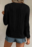 NEW The Monticello LONG SLEEVE Wavy-Textured Top! (Black)