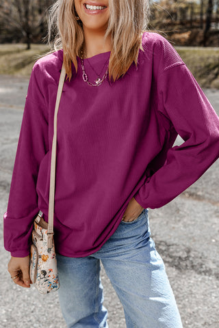 NEW Lake Shore Ribbed Top (Bright Plum)!