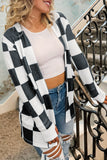 NEW Black & White Check Waffle Cardigan!