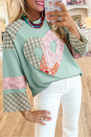 NEW Peace & Love Patchwork Top!