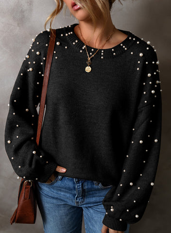 NEW ‘The Charlotte’ Pearl Encrusted Sweater (Black)!