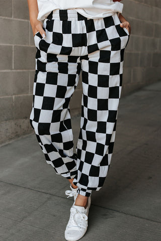 Checkered Joggers! (Black/White)