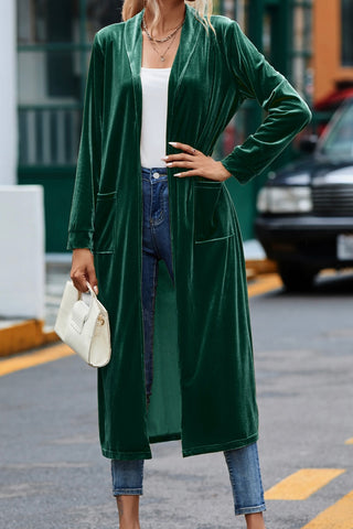 'Cheers to You' Long Velvet Blazer (Green)!