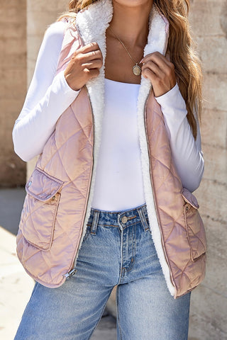 Reversible Sherpa Vest (Crystal Pink)!