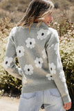 Grey Floral Pullover Sweater!