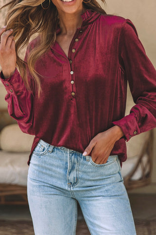 The Cascades Velvet Top (Burgundy)!