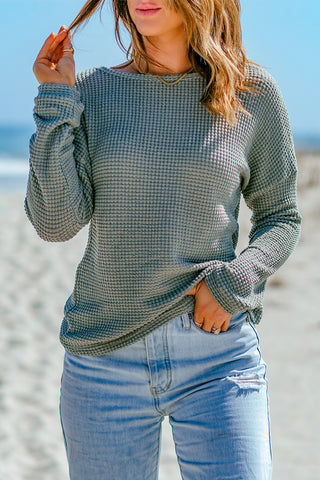 The Ultimate Lightweight Waffle Top (Sage)!