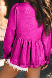 The Gia Metallic Babydoll Top (Hot Pink)!