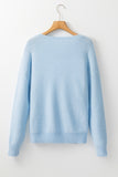 The Bella Knit Floral Sweater in Blue!