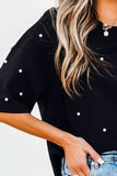 The Pretty in Pearls Top in Black!