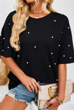 The Pretty in Pearls Top in Black!