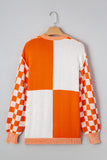 The Harvest Check Cardigan in Orange & White!