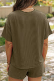 The Willow Ribbed Shorts Set in Olive Green!