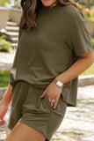 The Willow Ribbed Shorts Set in Olive Green!