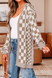 The Harvest Check Cardigan in Beige + White!