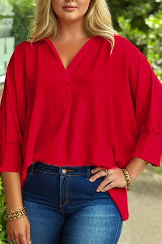 The Stevie Crepe Top in Red!