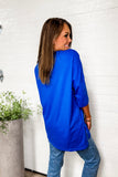 The Coastal Ease 1/2 Sleeve Tee in Blue!