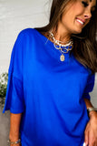 The Coastal Ease 1/2 Sleeve Tee in Blue!