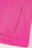 The Crestview Waffle Top in Hot Pink!