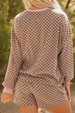 The Calista Check Set in Pink + Brown!