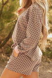 The Calista Check Set in Pink + Brown!