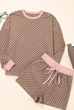 The Calista Check Set in Pink + Brown!