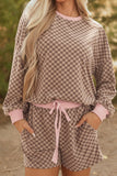 The Calista Check Set in Pink + Brown!