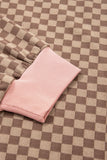 The Calista Check Set in Pink + Brown!