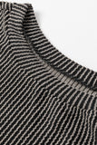The Long Sleeve Willow Ribbed Shorts Set in Charcoal Black!