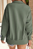 The Callan Button-Collar Sweatshirt (Moss Green)!