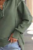 The Callan Button-Collar Sweatshirt (Moss Green)!