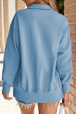 The Callan Button-Collar Sweatshirt (Dusty Blue!)