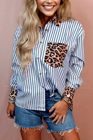 Savannah Stroll Button-Up Top in BLUE!